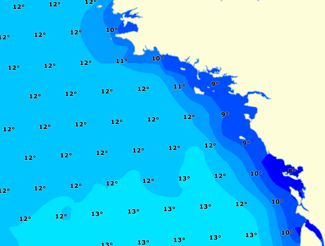 Temp&eacute;rature &agrave; la surface de l'eau le 17/01/2026 15:00